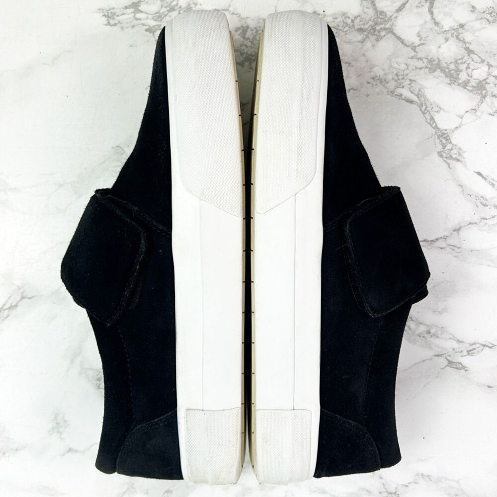 Vince. Cage Suede Leather Platform Sneakers (8.5) in Black Slip-On Loafer - Picture 7 of 13